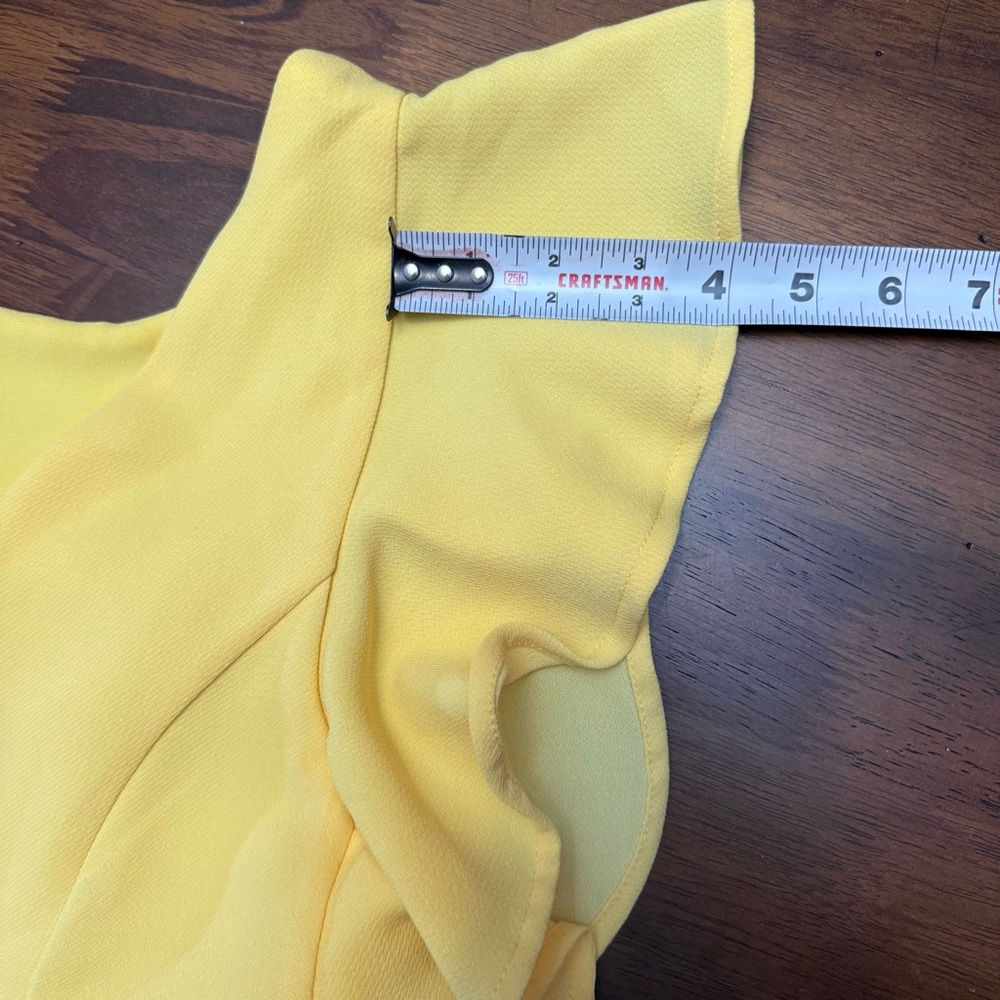BCBGeneration Ruffle Sleeve Yellow Mini Dress - Picture 9 of 13
